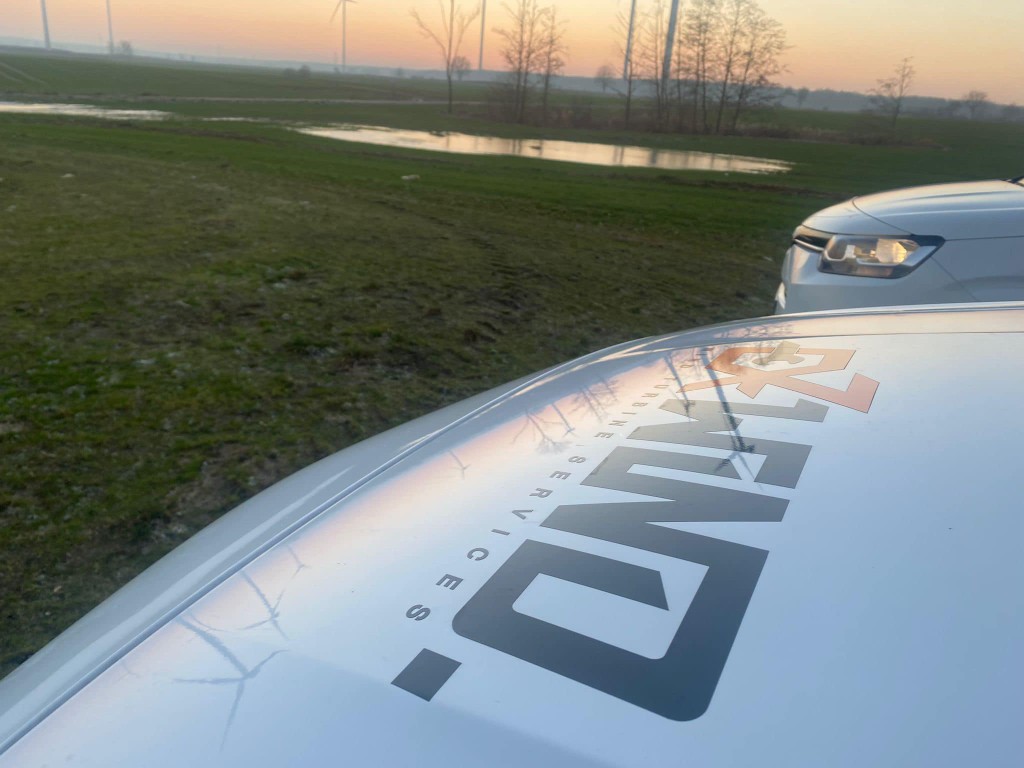 ExWind service vehicles on a wind farm road